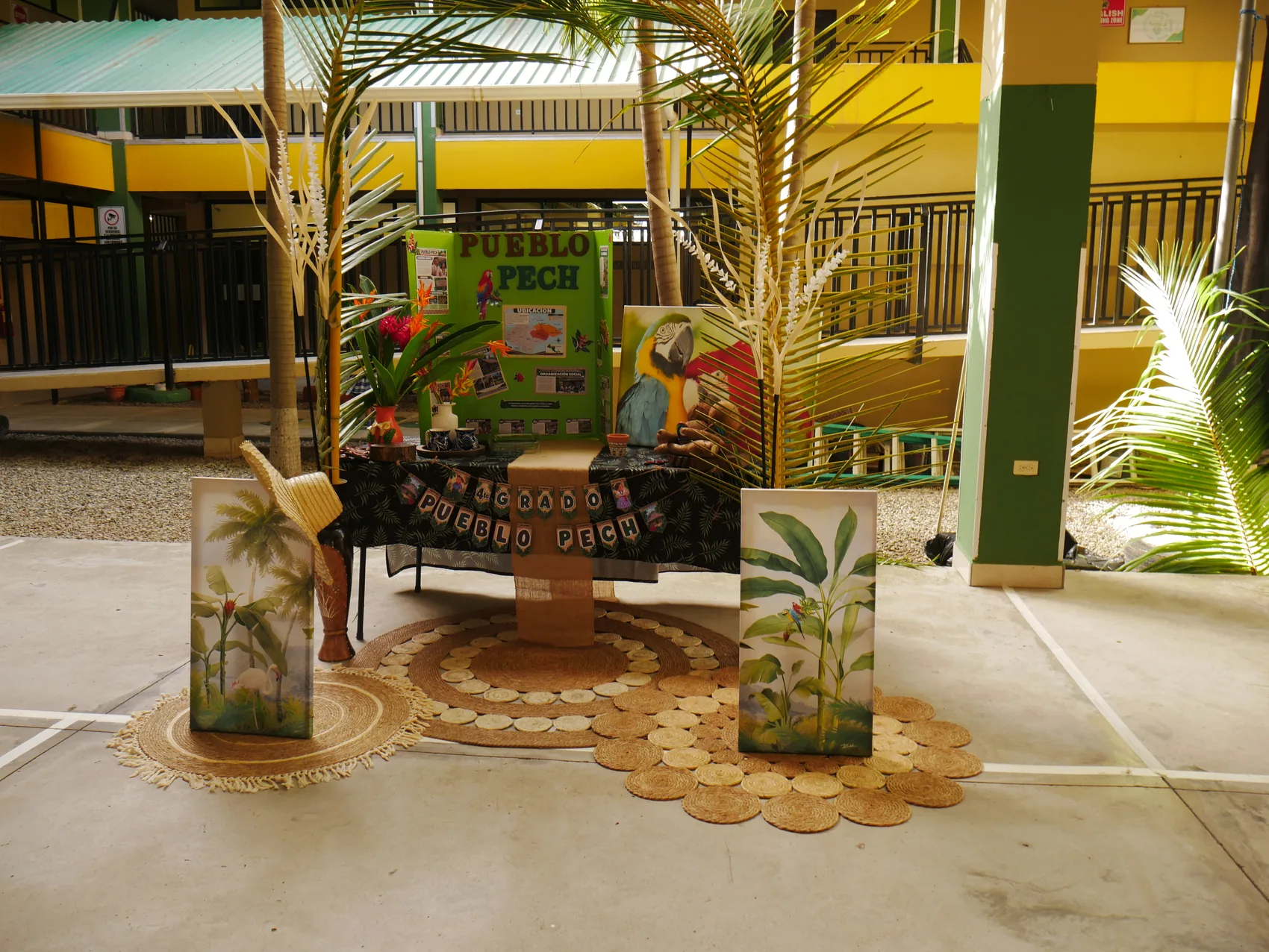 A wide view of the Pech stand prepared by Fourth Grade.